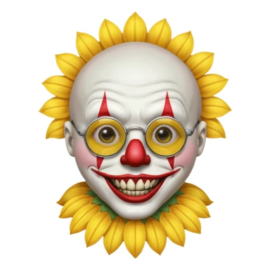 The terrifier clown wearing sunflower glassess, cartoon sticker