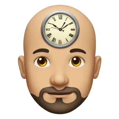 Bald man wearing tattoos of Latin clocks sticker