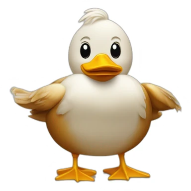 donald le canard qui mange des frites sticker