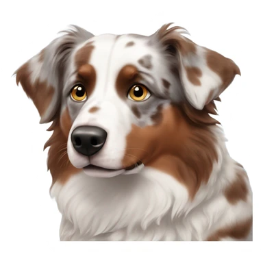 Red Merle Australian Shepherd with a blue and brown eye  sticker
