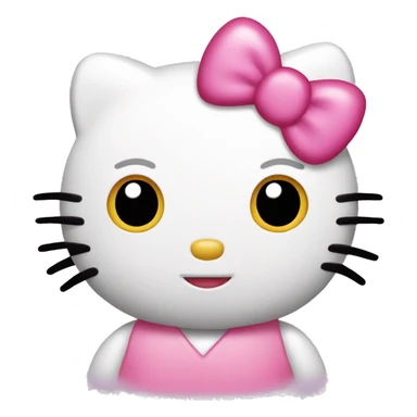 hello kitty with pink heart eyes sticker