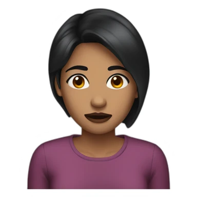 black haired woman nosebleed sticker