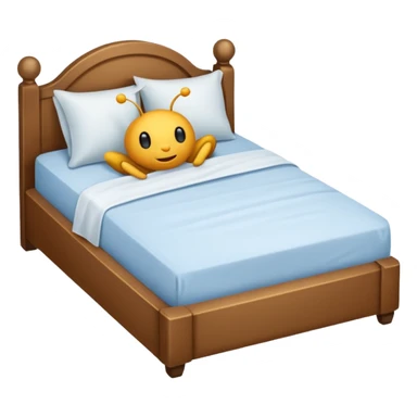 Bug snuggled in bed sticker