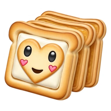 Toaster strudel pastry with hearts sticker
