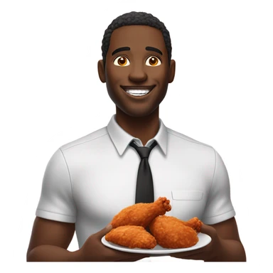 Black guy eating chicken sticker