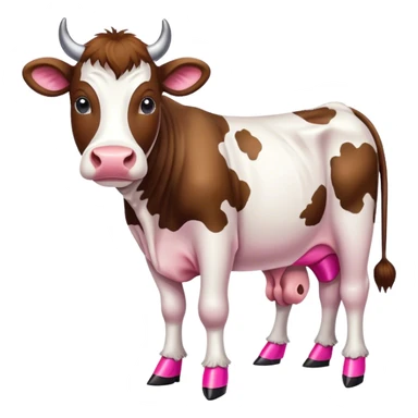 Cow wearing pink heels sticker