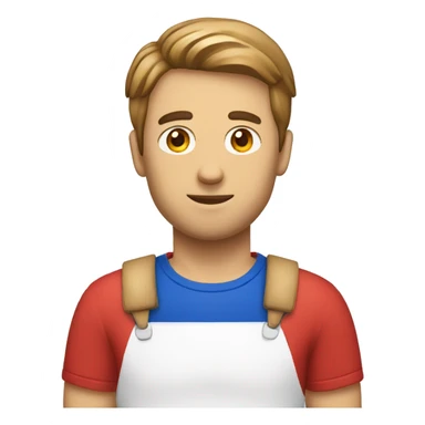 A French man with a baguette and blue white red tshirt sticker