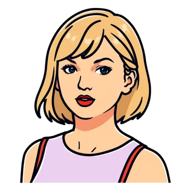 Hyperrealistic, 8k quailty, 5000x5000 pixels, digital illustration of singer Taylor Swift era tour. Vivid, detailed, clean, smooth lines, isolated. sticker