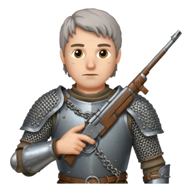medieval man holding gun sticker