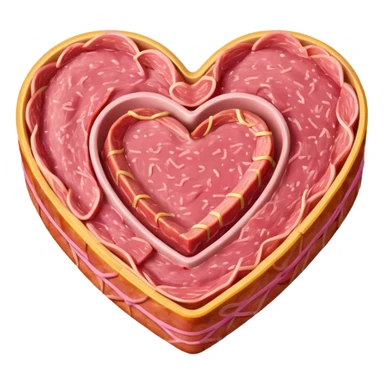 Heart made of spam meat sticker