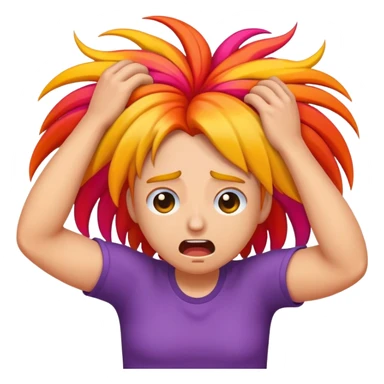 emoji with pulling out your hair in frustration sticker