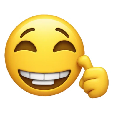 Smiling emoji with yellow bone in his mouth sticker