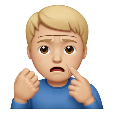 Sobbing emoji with a fist over his mouth sticker