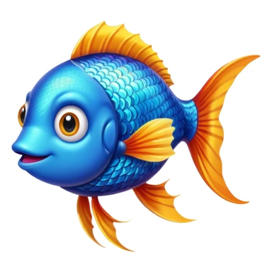 Adorable fish with large sparkling eyes and long flowing fins. sticker