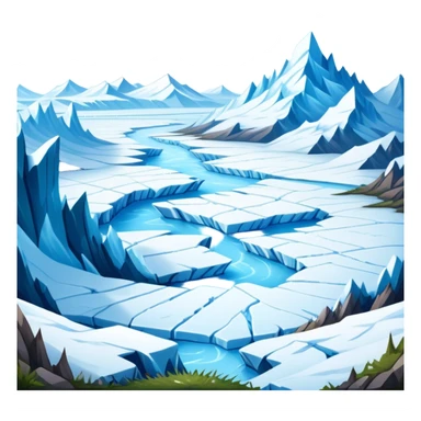 Cinematic Realistic Tundra with Glaciers Emoji in a wooden frame, Vast and frozen, with endless expanses of snow-covered ground interrupted by massive glaciers creeping across the landscape. Jagged ice formations rise in the distance, their icy blue tones contrasting with the pale, frosty sky above. Sparse grasses and hardy shrubs cling to the frozen earth, fighting against the relentless cold. The light reflects off the snow and glaciers, casting a soft glow across the desolate yet majestic terrain. Soft glowing outline, capturing the essence of a serene, stark wilderness where glaciers dominate and life endures in the harshest conditions. sticker