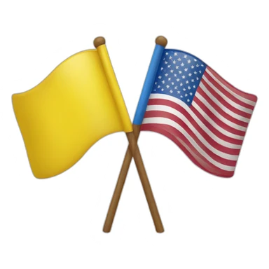 Ukrainian and USA flags sticker