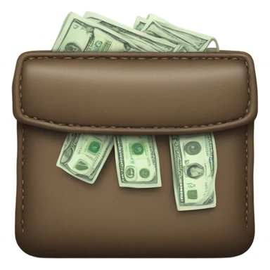 wallet full of cash front view sticker