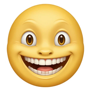 a smiling yellow face with very big teeth like the trivago guy sticker