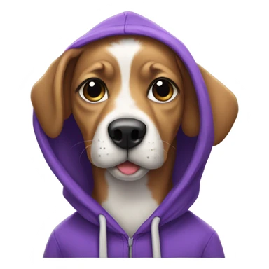 dog with purple hoodie sticker