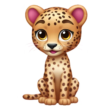 Pink ombre full-body cheetah with glitter sticker