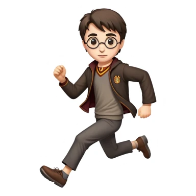 Harry Potter running without a wand sticker
