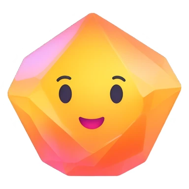 crystal object 3D emoji style sticker