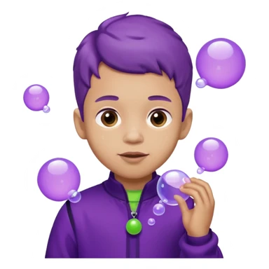 Kids in Fruit Clothes 
A boy in a grape outfit with round purple bubbles. 




































 sticker