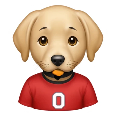 Yellow lab wearing Ohio State shirt sticker