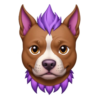 very tattoed brown face pitbull dog with purple spiky hair sticker