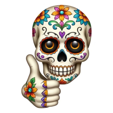 Pulgar arriba día de muertos sticker