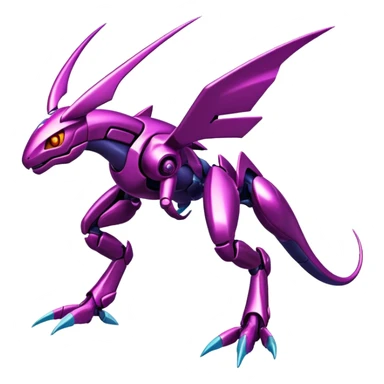Shiny Exotic Colorful epic Miraidon-Genesect-Fakémon-hybrid-creature (full body)  sticker