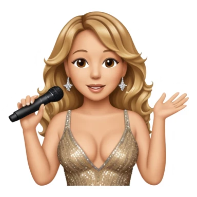 mariah carey is singing with mirco and twinkle dresss sticker