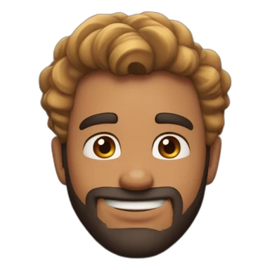 Imagen al estilo Disney Pixar de hombre, piel morena de 28 años sin barba, pelo negro risado, complexión fuerte sticker