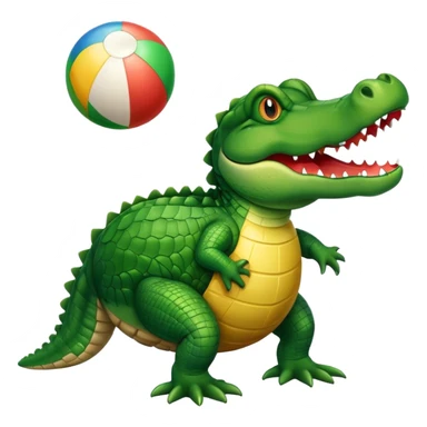 Alligator with beatch ball on his nad sticker
