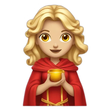 blonde-purple-eyed-goddess-in-red-goddess-robe sticker