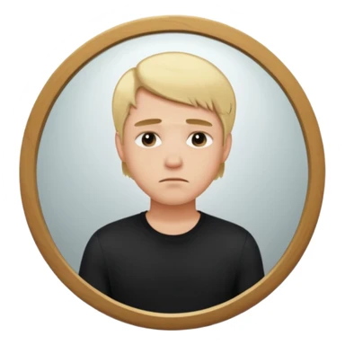 mirror selfie sad men blond hairs sticker