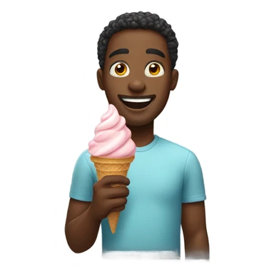 Black man eating ice cream sticker