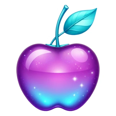 glitter purple and cian cherry sticker