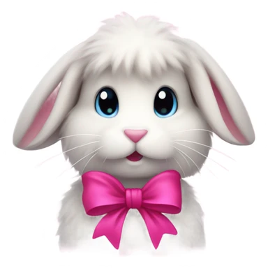 Bunny wearing a pink bow sticker