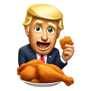 Donald trump eating fried chicken  sticker
