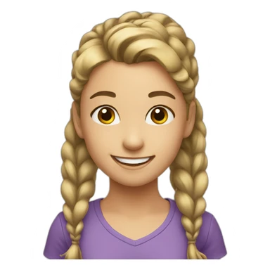 A smiling girl with a ponytail sticker