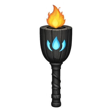 black wooden torch sticker