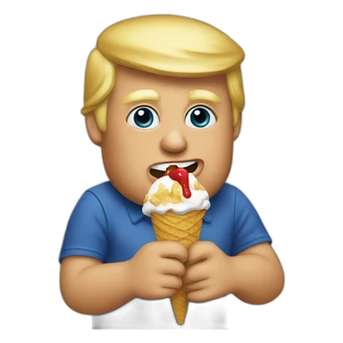 trump eating Icecream sticker