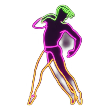  male silhouette dancer neon sign booty sticker