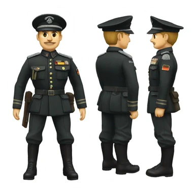 germany 1944 ww2 military officer black uniform sticker