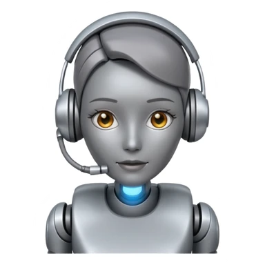 female call center robot sticker