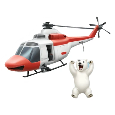 helicopter air lifting a polar bear sticker