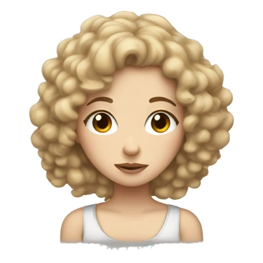 Sleepy white girl with 4a curly hair  sticker