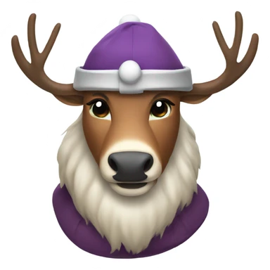 Reindeer in a Viking hat sticker
