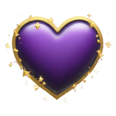 Purple Heart with black little clouds like frame with golden and silver sparks sticker